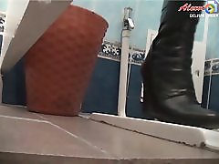 Two girls are caught passing by my spy cam